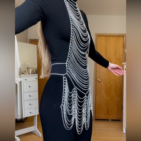 Rhinestone Halter Dress - Picture 3 of 13